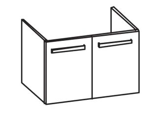 Artiqua 413 Waschtischunterschrank für Acanto Compact 500632, Sangallo Grau quer, 413-WU2T-K173-7152 413-WU2T-K173-7152-432
