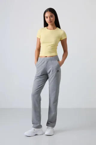 Hochtaillierte gerade Sweatpants