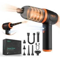 Insma Akku-Handstaubsauger 3 Gang Elektrische Staubgebläse + Staubsauger kabellos 110000 U/min, 6000mAh Akku Mit LED-Licht, Reinigungs-Set für Laptop, Sofa, Tastatur