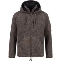 KUNST UND MAGIE Strickjacke Herren Strickjacke Schurwolle Klassich Nordisch +Kapuze
