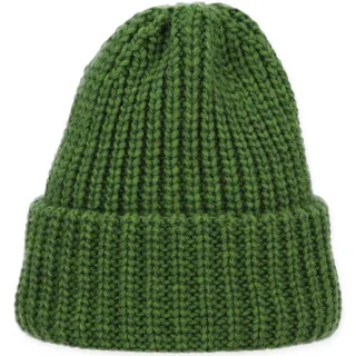 Halsüberkopf Accessoires - Grobstrickmütze mit Umschlag grün - Gr. - OS