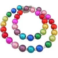 traumschmuck Perlenkette 149d Halskette Zauber Perle 3D Effekt glänzend 10mm multicolor bunt (Geschenk, Muttertag, Weihnachten, Geburtstag, Valentinstag, incl. Schmuckbox), handgefertigt, Made in Germany