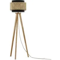 Vicco Stehlampe Morten, Rattan/Schwarz, 45 x 142 cm