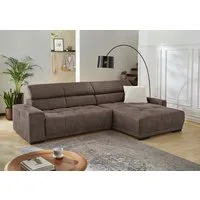 Jockenhöfer Gruppe Ecksofa Le Mans L-Form, B: 320 cm, mit 30 cm elektr. Sitztiefenverstellung, Kopfteilverstellung, induktive Ladestation, USB-Anschluss & Zierkissen