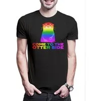 Urban Backwoods Print-Shirt Come To The Otter Side Herren T-Shirt Break Other Through Gay Lesbian (1-tlg) Queer Trans LGBTQ Rainbow