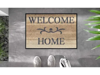 Welcome Home beige wash + dry Fußmatte | Größe: 40x60cm