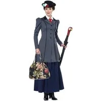 California Costumes Kostüm Nanny-Kostüm Englische-Dame-Kostüm grau-blau-schwarz