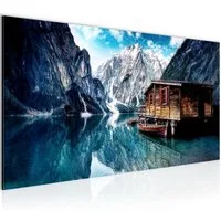 Runa Art XXL-Wandbild Natur Landschaft Bild Wohnzimmer Schlafzimmer Deko 043712a 100x40 cm, Berge Winter, Ostsee Nordsee Dekoration Landhaus