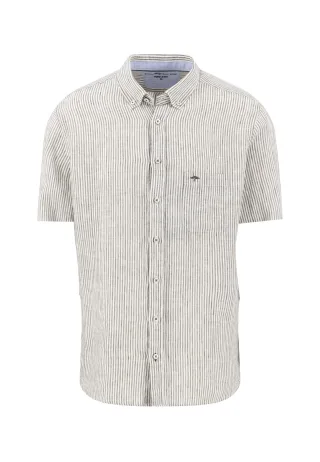 FYNCH-HATTON - Linen Stripe, B.D., 1/1 dark khaki - Gr. - XL