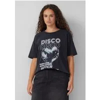 QS Kurzarmshirt T-Shirt Gewaschenes Printshirt