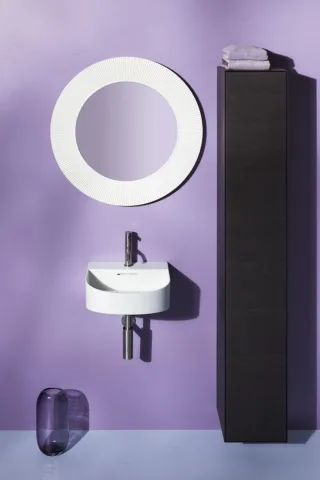 LAUFEN Spiegel Kartell · LAUFEN Ø 780 mm, Maße Spiegelfläche: Ø 520 mm, weiß, 3.8633.1.090.000.1 H3863310900001