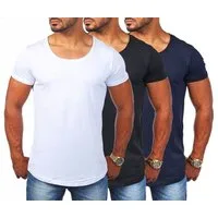Young & Rich T-Shirt Herren Uni Basic rundhals Ausschnitt vintage Look Unterziehshirt 1702 Rundhalsauschnitt unifarben kurzarm slim fit