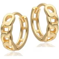 Goldene Hufeisen Paar Creolen Gold Creolen geflochten 925 18k Gelbgold vergoldet Ohrringe, 925 Sterling Silber Goldschmuck für Damen