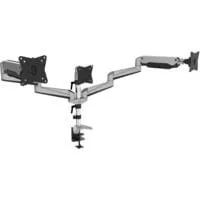 Universal Triple Monitor Ständer, Monitorhalterung silber, Tischmontage