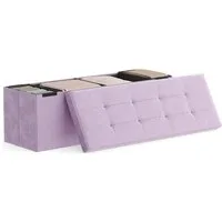 SONGMICS Sitzhocker Aufbewahrungshocker, Samtige, klappbare Sitztruhe (76/110 cm) mit 2 extra Boxen