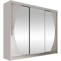 MIRJAN24 Kleiderschrank Aston V (mit Frontspiegel, Schiebetüren) Garderobe mit 3-türig, Schwebetürenschrank, 250x215x58 cm