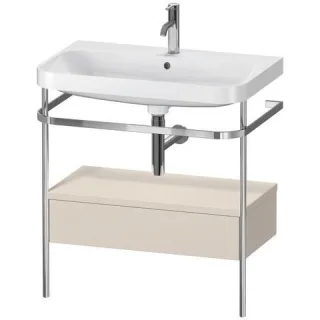 Duravit Happy D.2 Plus c-shaped Set mit Metallkonsole und Schubkasten Taupe Supermatt 775x490x850 mm HP4842O8383