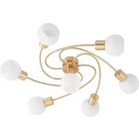 Lindby Deckenleuchten Ciala, Glas Gold / Messing IP20, 7 x 8 W LED
