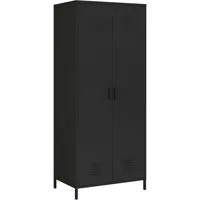 en.casa Kleiderschrank Garderobenschrank »Seinäjoki« 180x76x50 cm Stahl Schwarz