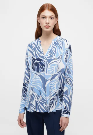 ETERNA - Bluse Viskose Langarm indigo - Gr. - 36/Langarm