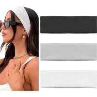 Zaewry Haargummi Yoga Headbands, Elastische Haarbänder, Rutschfest Haarband Damen, 3-tlg.