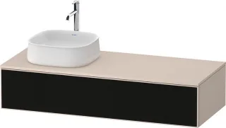 Duravit Zencha Konsolenwaschtischunterbau wandhängend Schwarz Linienstruktur & Taupe n/a & Supermatt ZE4812L63830000