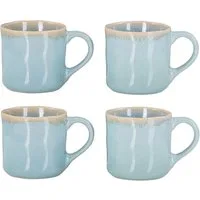 Levandeo® Becher, 4er Set Steingut Becher 350ml Tasse Grün Kaffeepott Tasse Modern