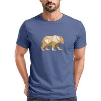 Neverless Print-Shirt Herren T-Shirt Bär Aufdruck Grafik Outdoor Polygon Motive Printshirt mit Print