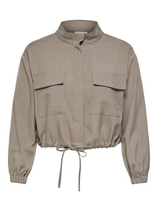 ONLY CARMAKOMA - CAREVERLYN STRIPED JACKET PNT Taupe Gray - Gr. - 54