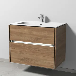 Sanipa Twiga Keramik-Set Finion mit 2 Auszügen und LED-Beleuchtung, Eiche-Kansas, SL27059 SL27059