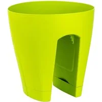 Engelland Blumentopf Geländertopf mit Wasserauffangschalen (Vorteils-Set, 1 St., Fassungsvermögen 9 Liter je Topf), UV-beständig, wetterfest, frostbeständig, ideal für Geländer/Zäune
