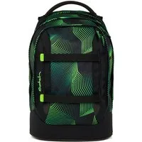 Satch Schulranzen Schulrucksack PACK Seismic Green (1 Stück), ergonomisch, Your-Size-System: auf Körpergröße anpassbar