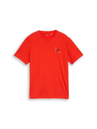 Tom Tailor - T-Shirt mit Print orange red - Gr. - XXL