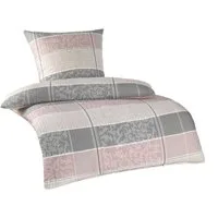 Optidream Bettwäsche Set Mikrofaser 135x200 Polyester Klara Rose, Microfaser Seersucker, 2 teilig, Ideal für Frühling Sommer Reißverschluss absolut bügelfrei ganzjährig
