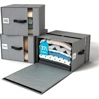 Björn&Schiller Aufbewahrungsbox Organizer für Kleidung, Bettwäsche und Heimtextilien mit Sichtfenster (3 St., 3er-Set), 37L