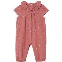 vertbaudet Jumpsuit Baby Overall mit Volantkragen Mädchen, Baumwolle