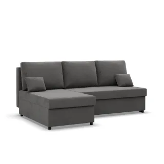 Mebligo Ecksofa, Grau, Textil, 3-Sitzer, L-Form, 201x135 cm, Wohnzimmer, Sofas & Couches, Wohnlandschaften, Ecksofas