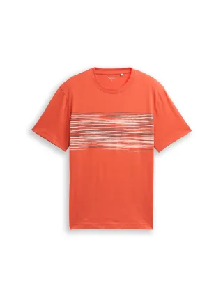Tom Tailor - T-Shirt mit Print chili orange - Gr. - XXL