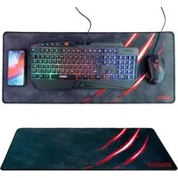 Schwaiger Mauspad Gaming PC Deskpad Mauspad XXL Tastatur + Maus (1x Schreibtischmatte), Gamer Mouse-Pad Mouse Pad Matte Unterlage Stoff Gummi Schreibtisch
