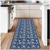 GarveeMore Teppich Wohnzimmerteppiche Vintage Blumen Kurzflor Waschbarer Teppiche