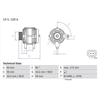 Bosch Lichtmaschine 120A Opel Astra Signum Vectra Zafira 0986049990