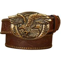 Ware aus aller Welt Nietengürtel Westerngürtel mit Adler Schnalle – im authentischen Cowboy Style (1-St) Gürtel mit Western- und Adlermotiven