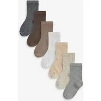 Next Kurzsocken Feinripp-Socken mit hohem Baumwollanteil, 7er-Pack (7-Paar)