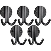 SO-TECH® Kleiderhaken Garderobenhaken ELEN 65 x 78 x 33 mm doppelt mit Schrauben, (5-St), Stahl Schwarz
