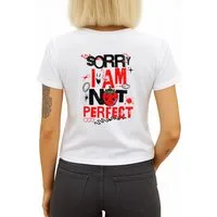 Banco T-Shirt Damen – "Sorry I Am Not Perfect" Aufdruck Urban Style – Sommer hochwertiger Print