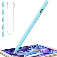 Vivitar Eingabestift iPad, Active Stylus Pen - Handfläschenerkennung mit 5 Ersatzspitzen (Batterieanzeige, Magnetbefestigung, Neigungsempfindlichkeit mit präziser Geschmeidigkeit, 1,5 mm feine Spitze, Kompatibel mit iPad 2018-2024, Keine Bluetooth-Ve