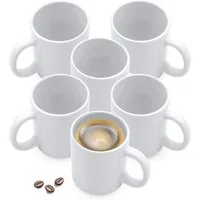 Spetebo Tasse Kaffeebecher mit Henkel weiß, Porzellan, Spülmaschinen geeignet