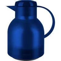 SAMBA Isolierkanne, 1 Liter blau/transparent, QUICK PRESS Verschluss