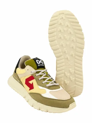 ID Eight Herren Collab-Sneaker Maru Grün 46 % Polyester (recycelt, wasserabweisend), 32 % Polyamid (recycelt), 14 % BioVeg (Maiskorn), 8 % Apfelschale