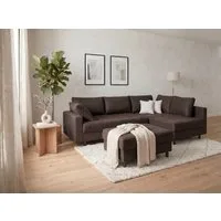 COLLECTION AB Ecksofa Toni XL L-Form 274 cm Set inkl. Hocker, Set: Sofa & Hocker, 2 Zierkissen, Bonell-Federkern